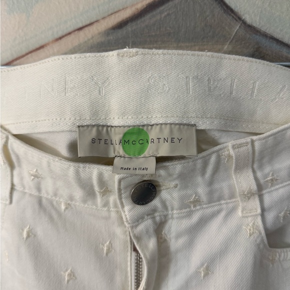 STELLA MCCARTNEY Off White Skinny Boyfriend Star Embroidered Jeans Sz 30 - Picture 5 of 7